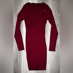 Love tree knit ribbed twist front midi dresss size S